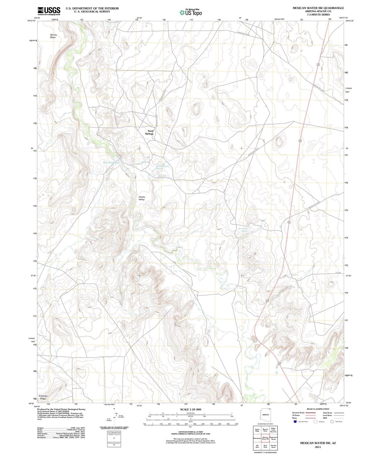 2011 Mexican Water, AZ - Arizona - USGS Topographic Map v2