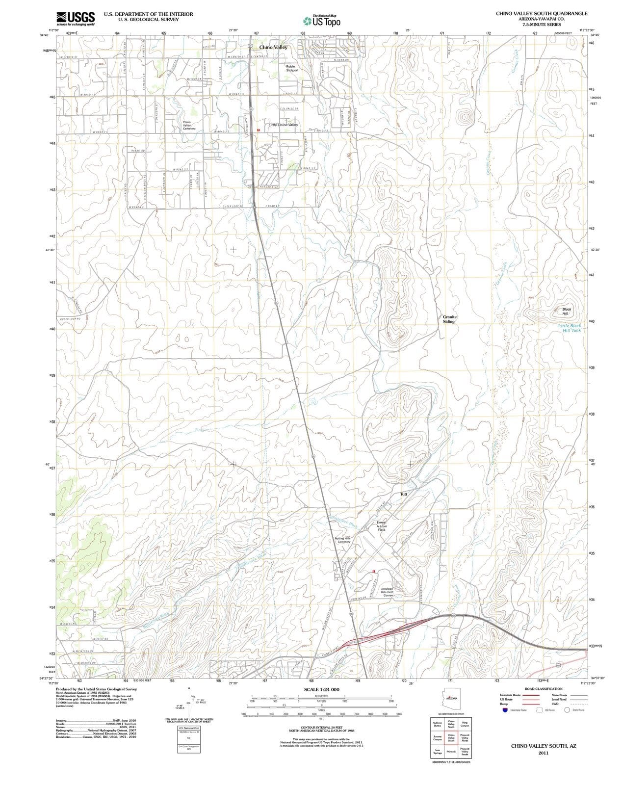 2011 Chino Valley South, AZ - Arizona - USGS Topographic Map