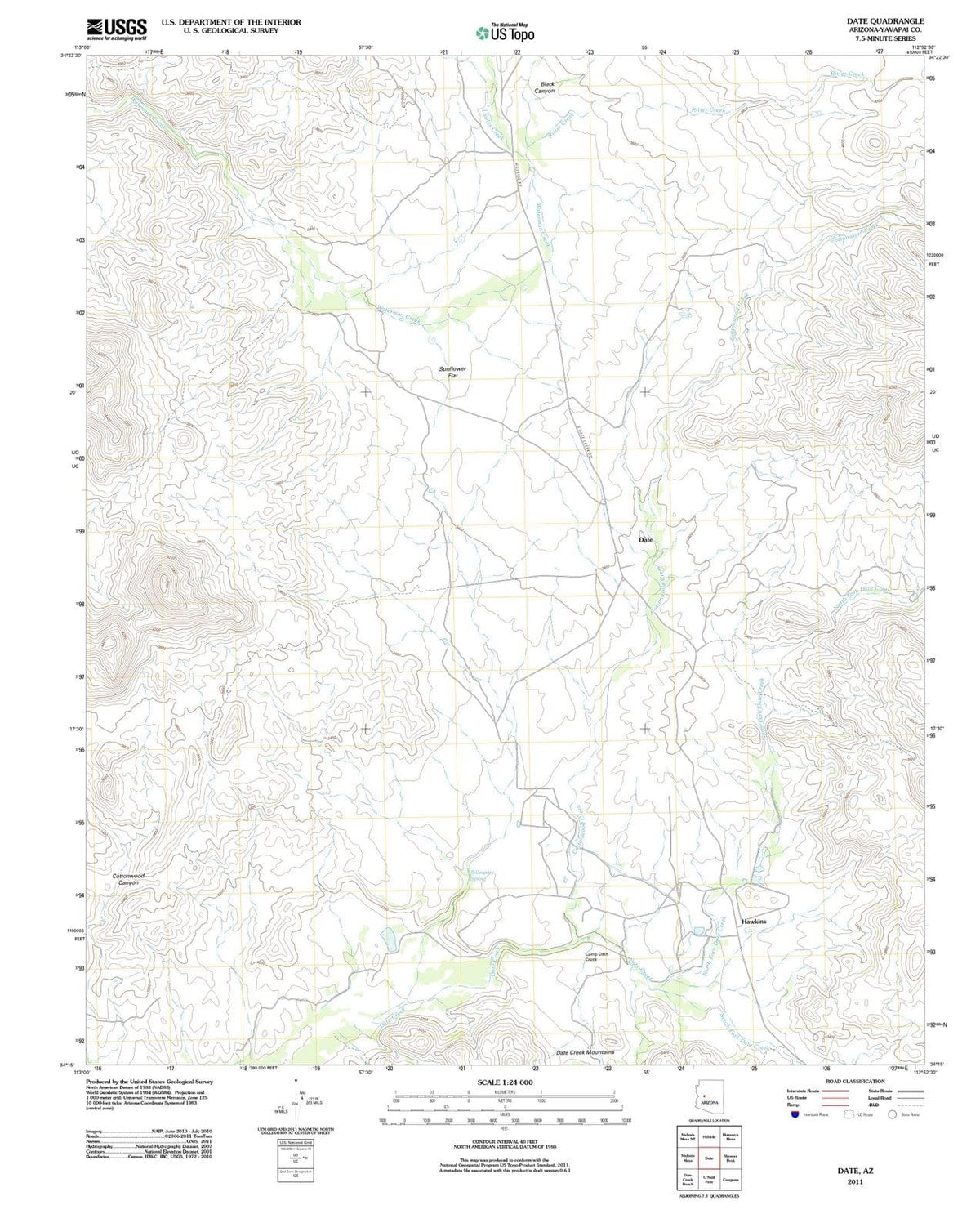 2011 Date, AZ - Arizona - USGS Topographic Map
