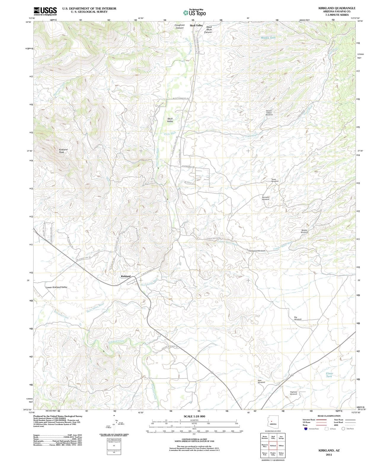 2011 Kirkland, AZ - Arizona - USGS Topographic Map