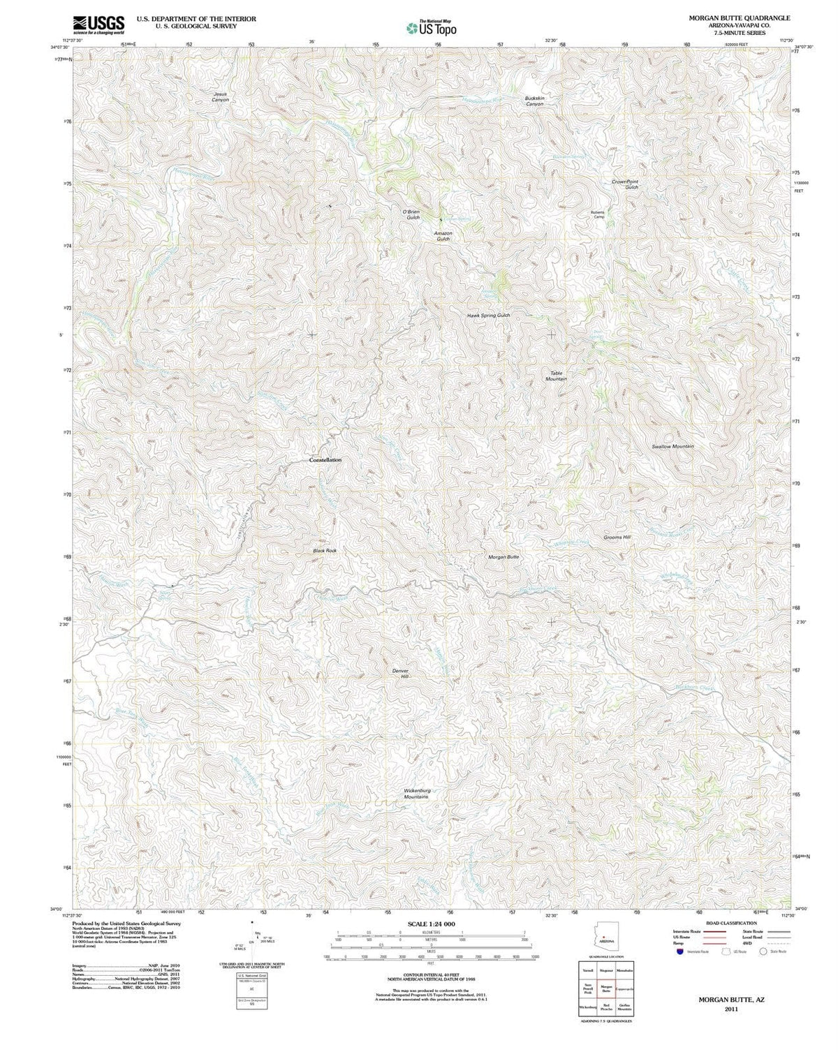 2011 Morgan Butte, AZ - Arizona - USGS Topographic Map