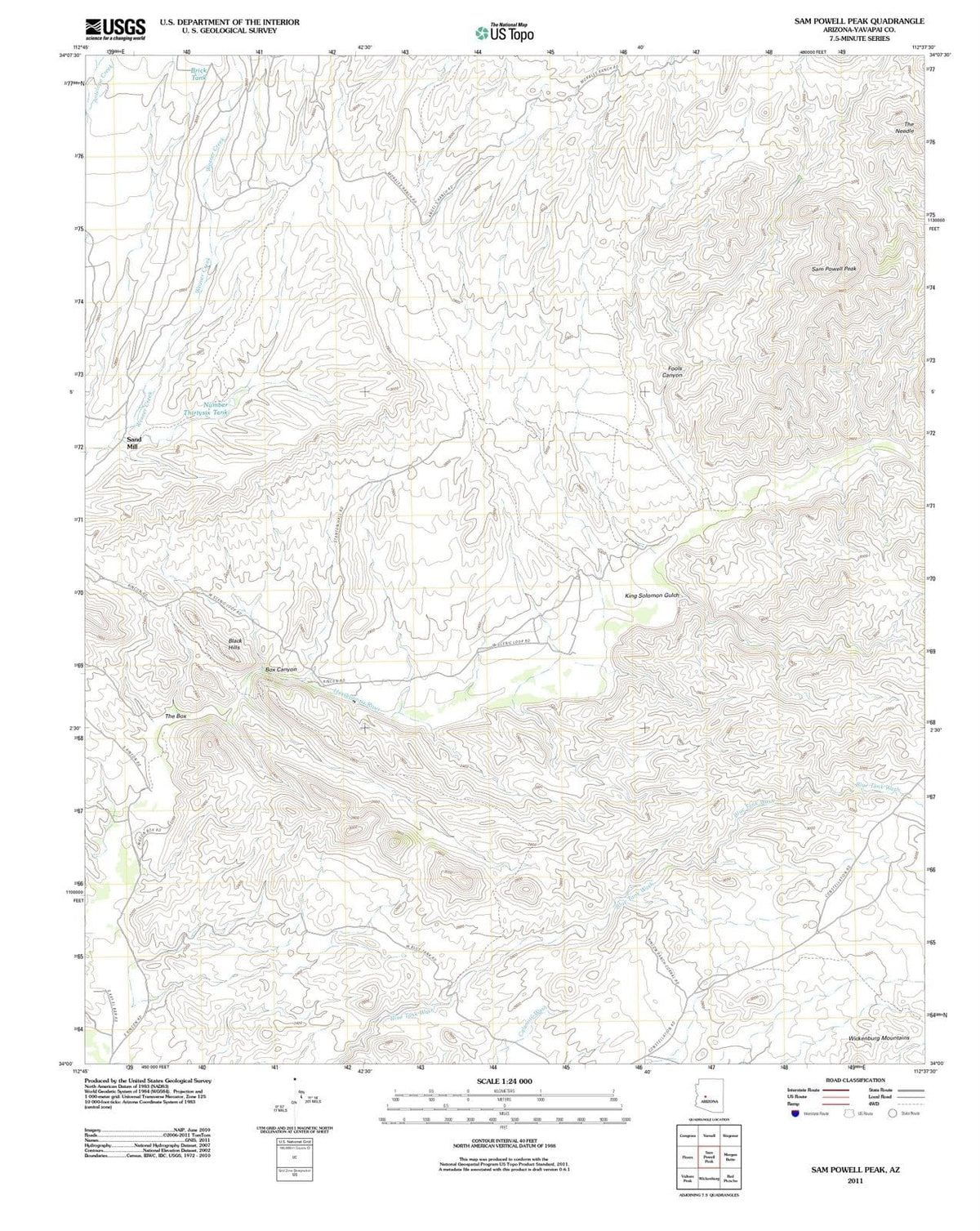 2011 Sam Powell Peak, AZ - Arizona - USGS Topographic Map
