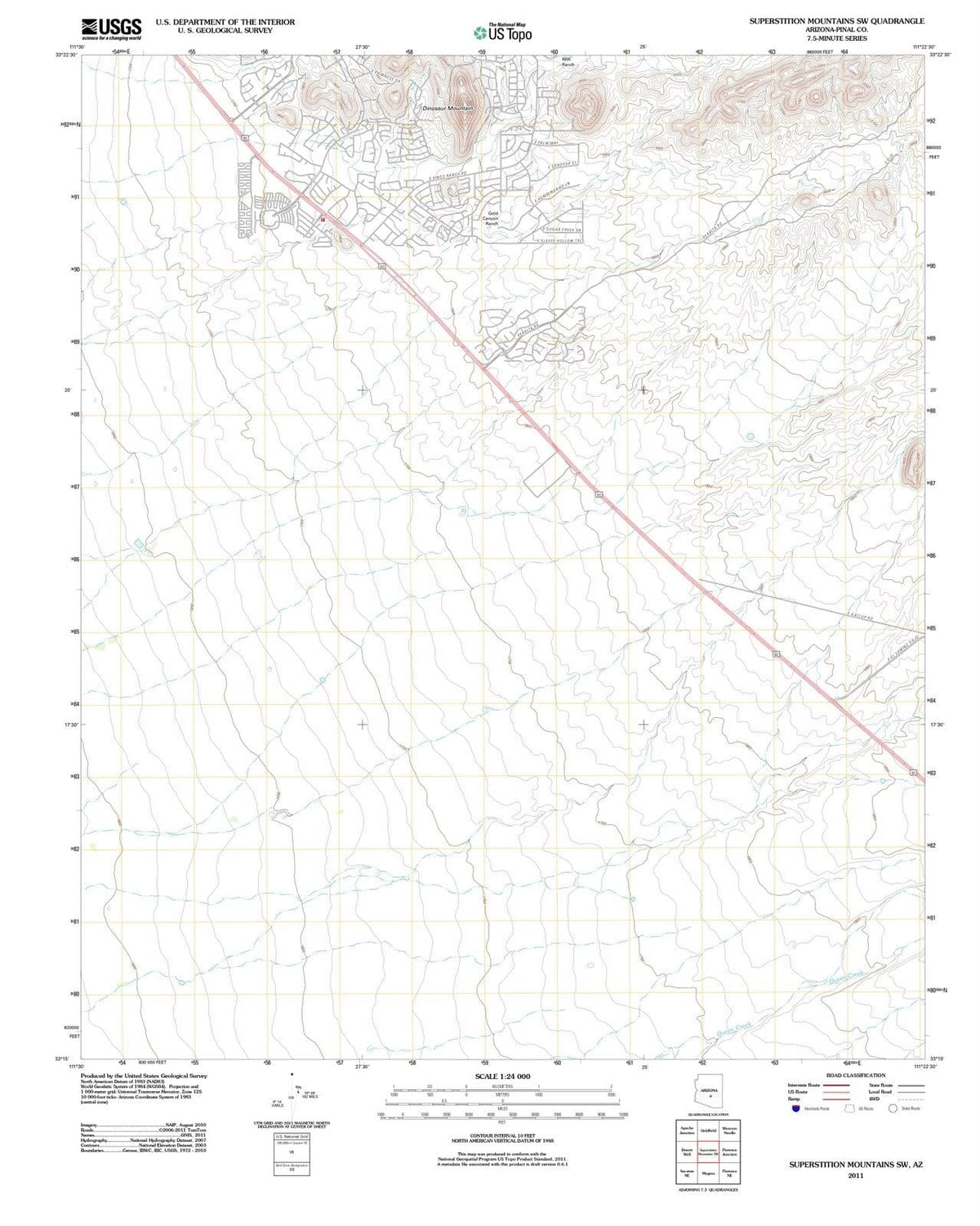 2011 Superstition Mountains, AZ - Arizona - USGS Topographic Map