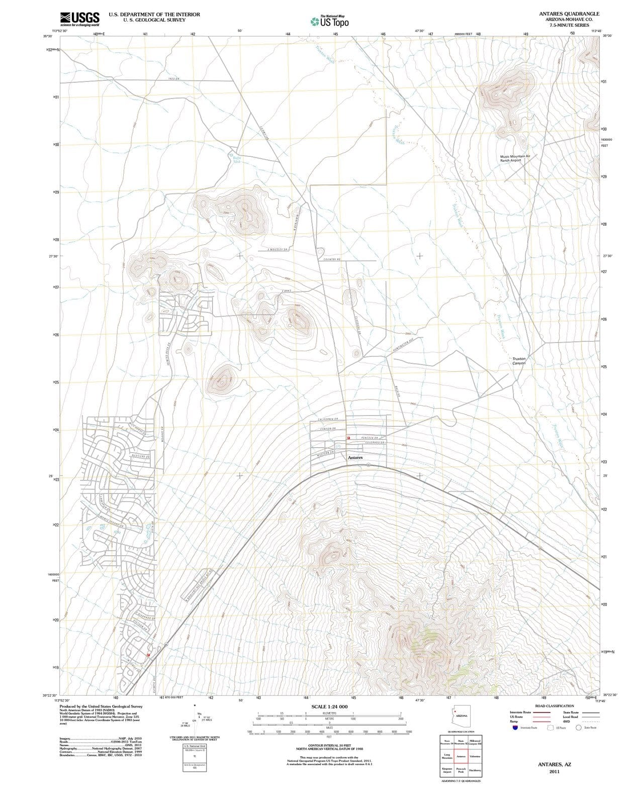 2011 Antares, AZ - Arizona - USGS Topographic Map