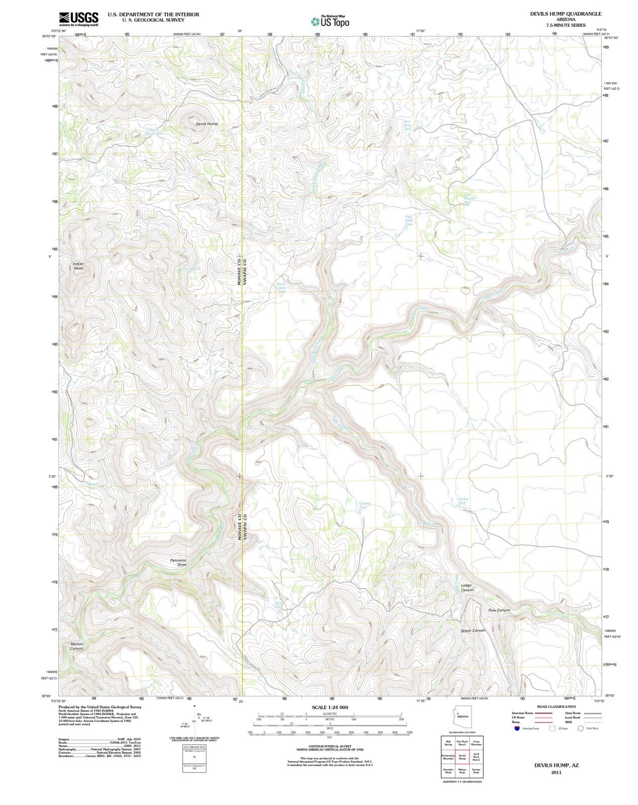 2011 Devils Hump, AZ - Arizona - USGS Topographic Map