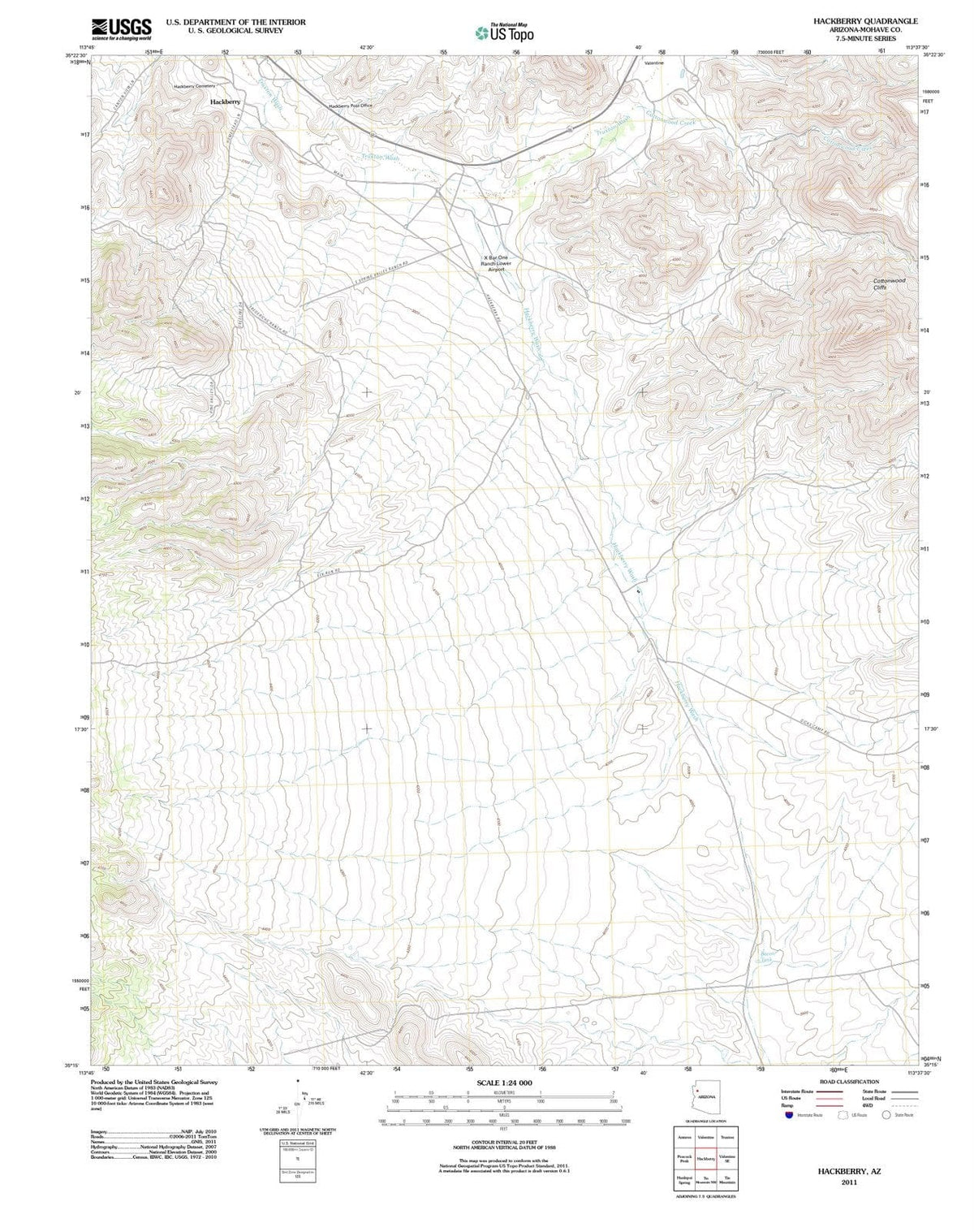 2011 Hackberry, AZ - Arizona - USGS Topographic Map