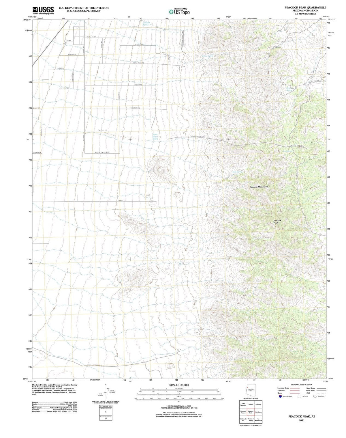 2011 Peacock Peak, AZ - Arizona - USGS Topographic Map