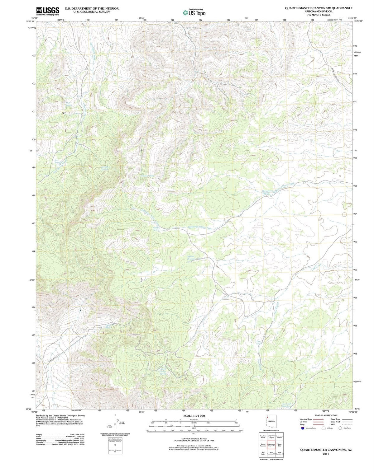 2011 Quartermaster Canyon, AZ - Arizona - USGS Topographic Map v2