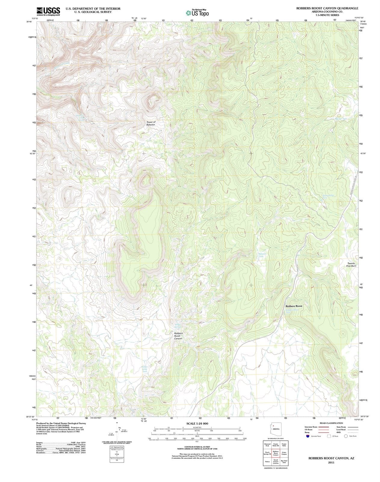 2011 Robbers Roost Canyon, AZ - Arizona - USGS Topographic Map
