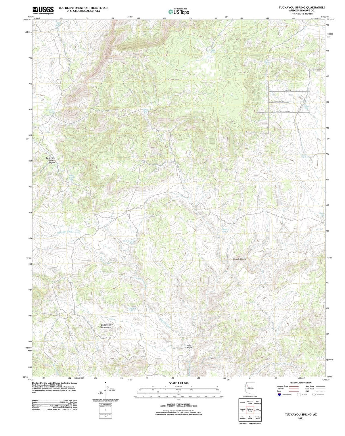 2011 Tuckayou Spring, AZ - Arizona - USGS Topographic Map
