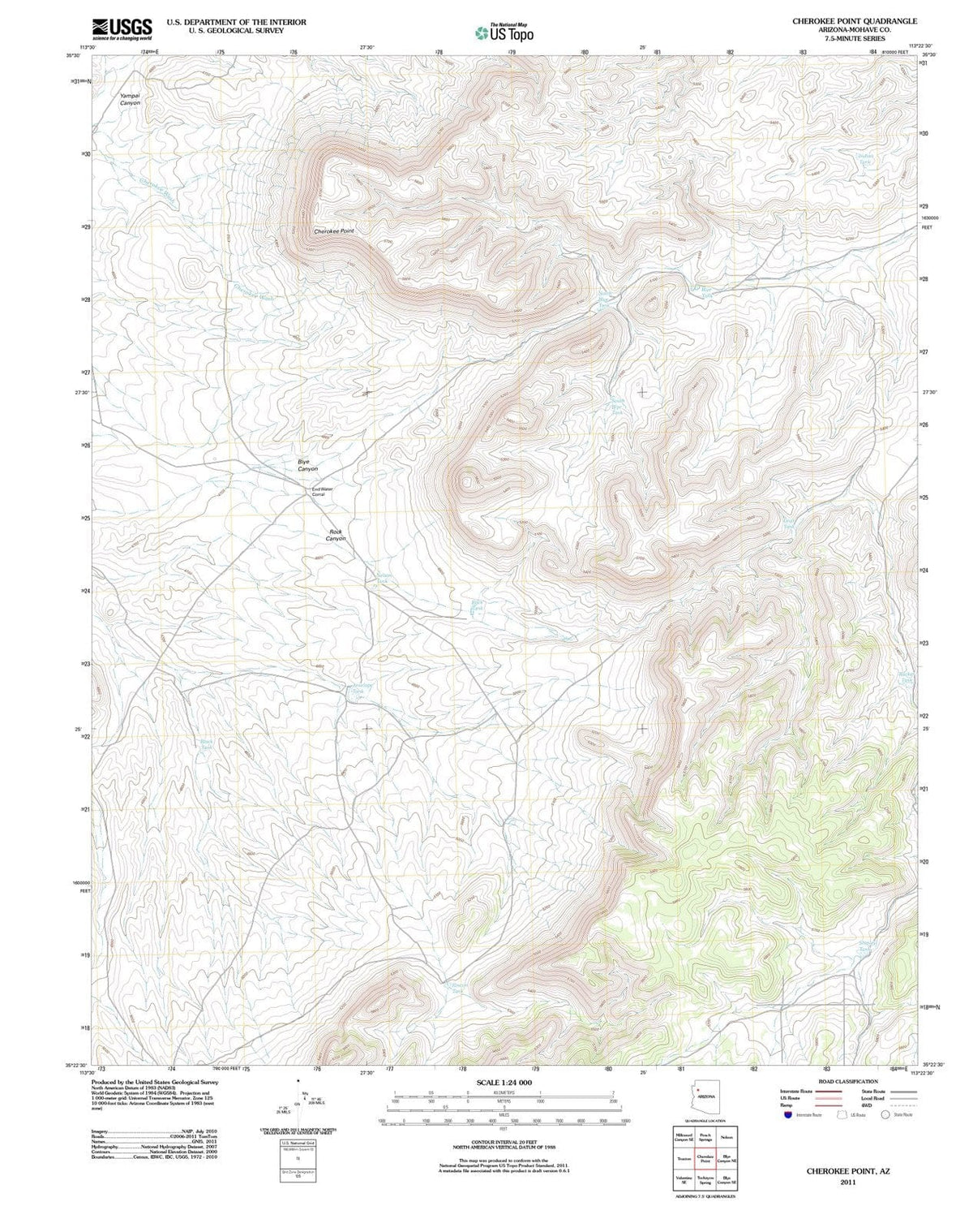 2011 Cherokee Point, AZ - Arizona - USGS Topographic Map