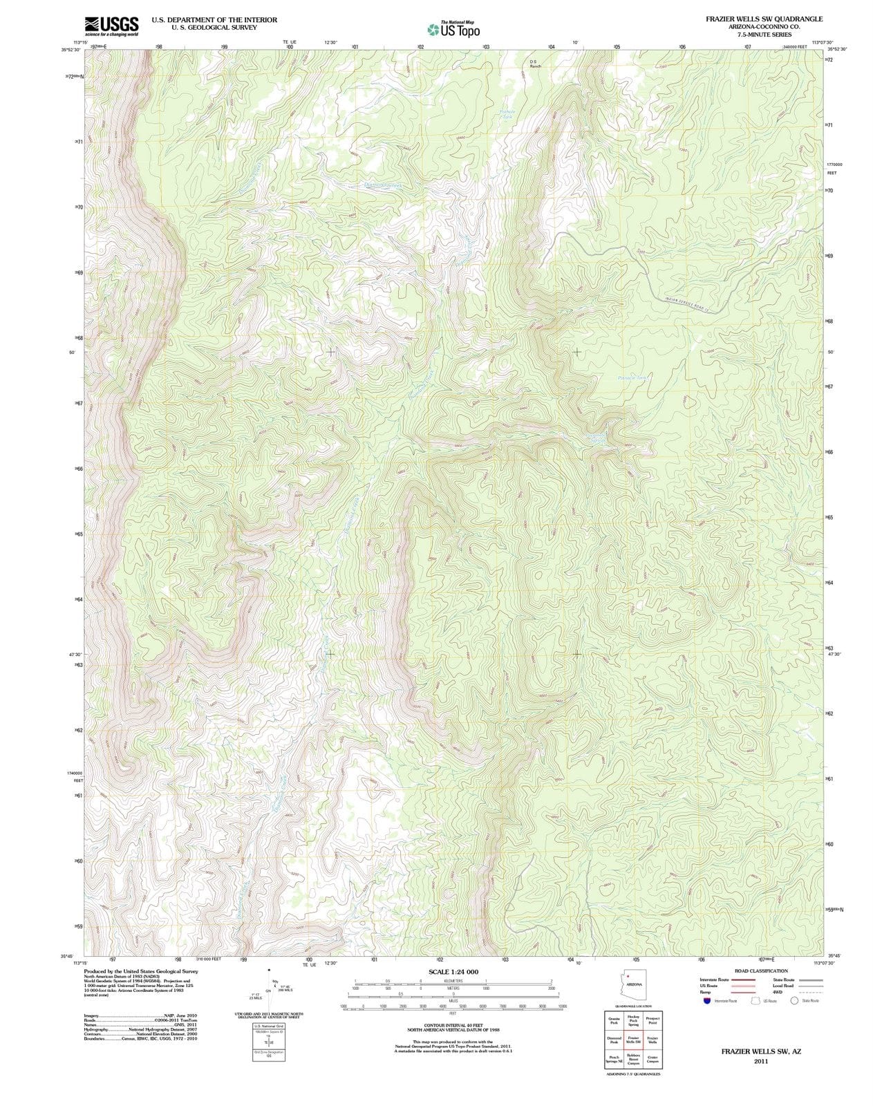 2011 Frazier Wells, AZ - Arizona - USGS Topographic Map v2