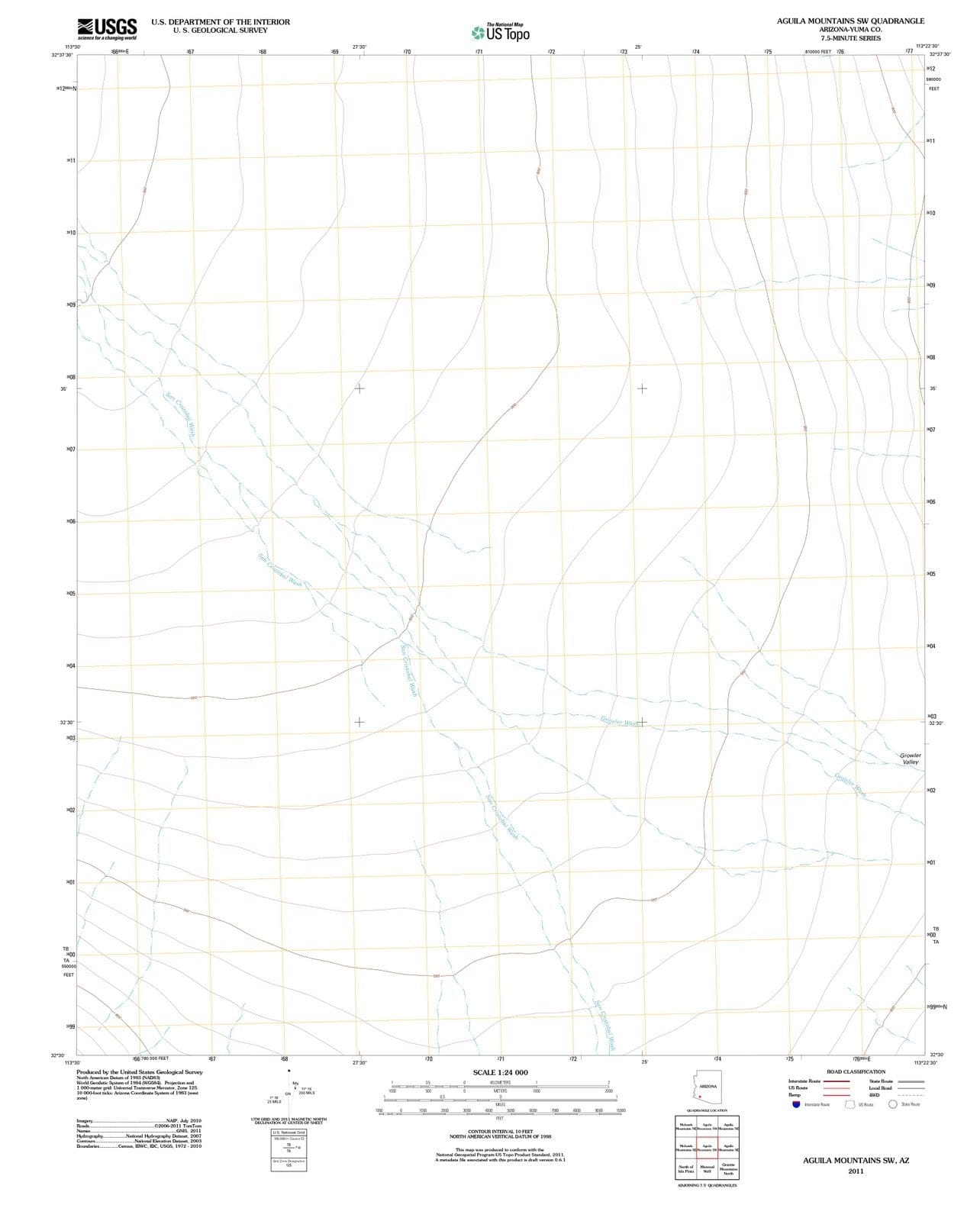 2011 Aguila Mountains, AZ - Arizona - USGS Topographic Map v3
