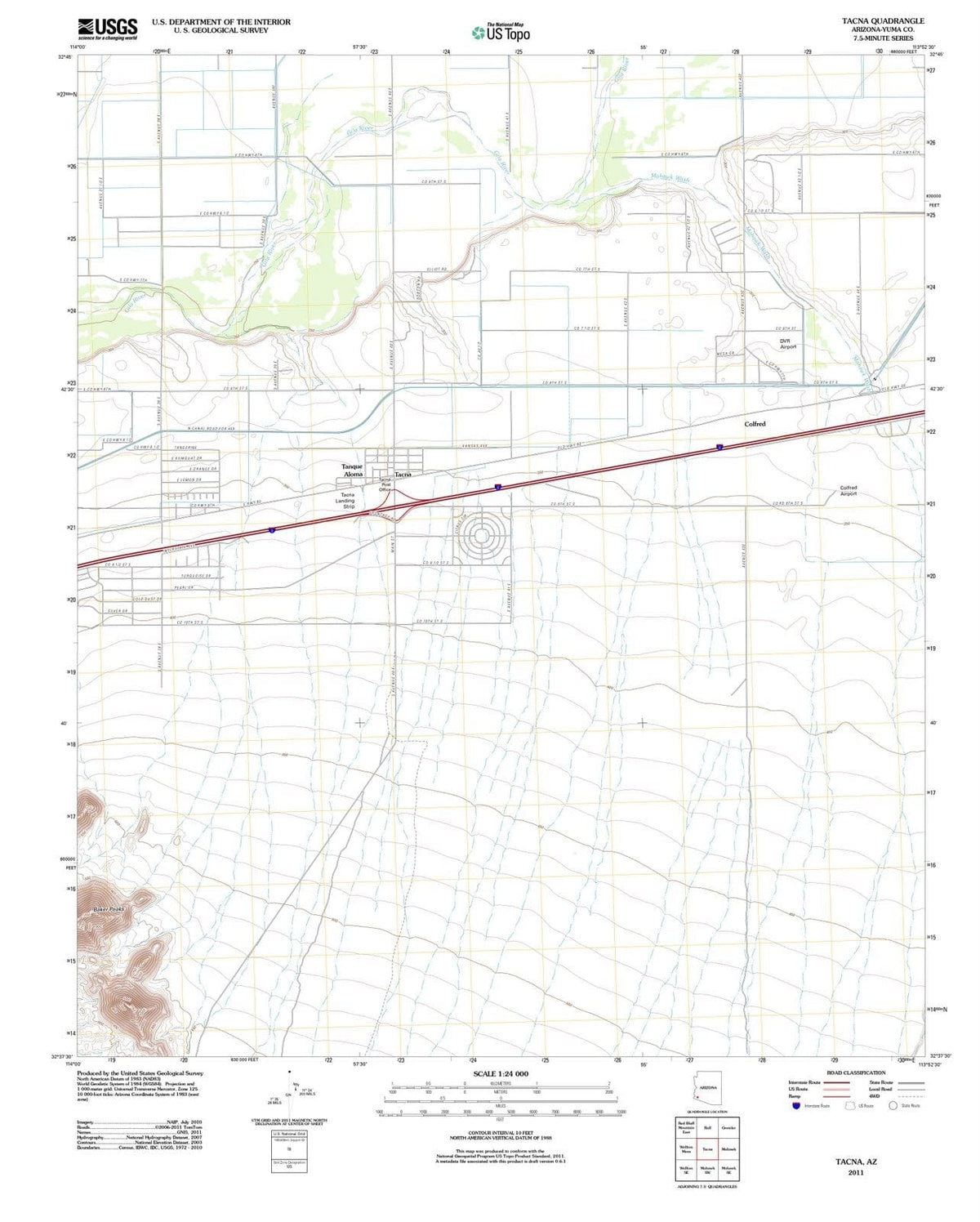 2011 Tacna, AZ - Arizona - USGS Topographic Map