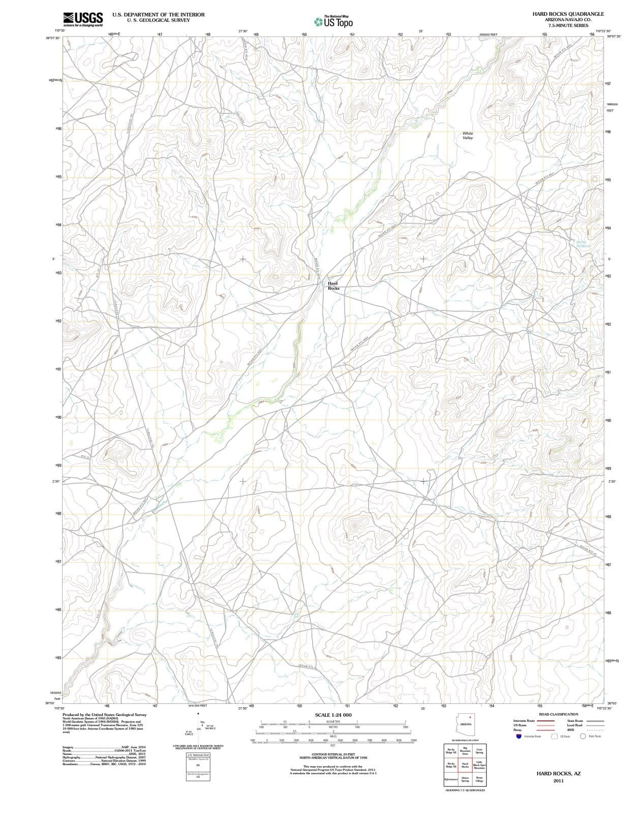 2011 Hard Rocks, AZ - Arizona - USGS Topographic Map