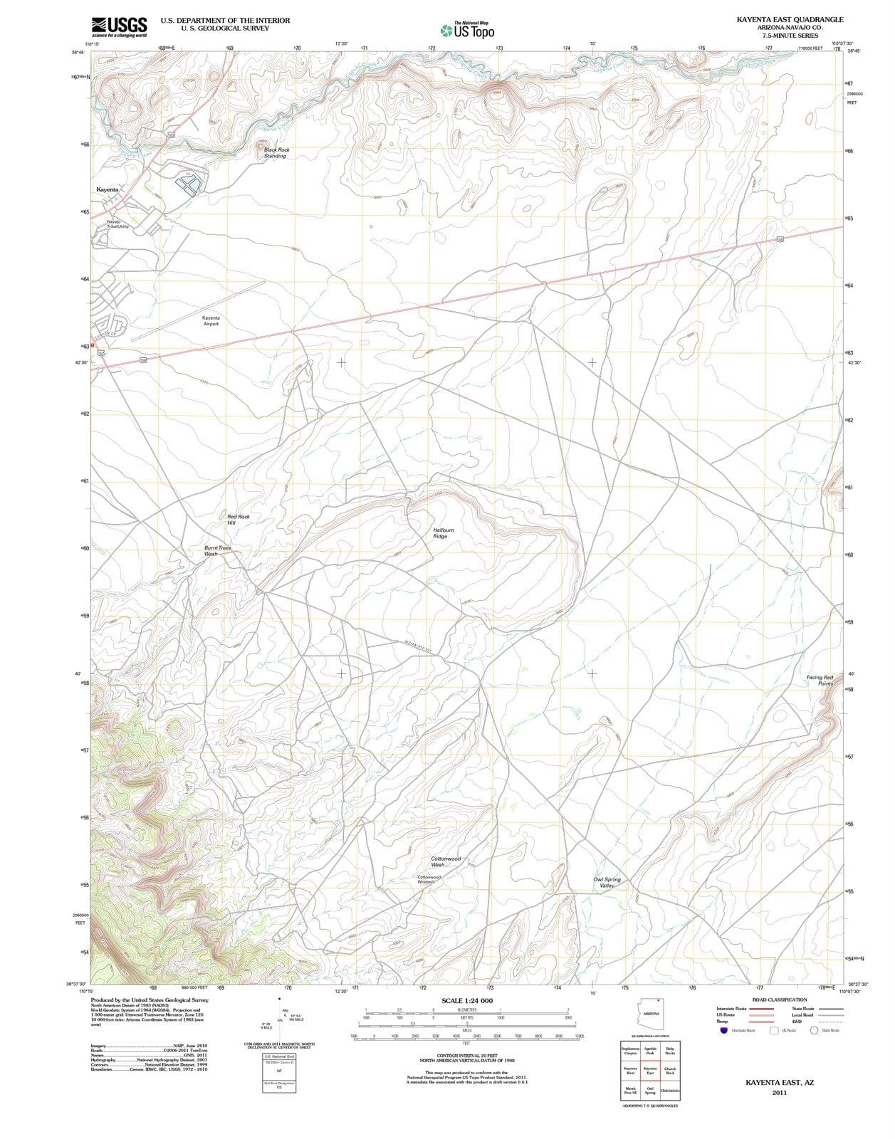 2011 Kayenta East, AZ - Arizona - USGS Topographic Map
