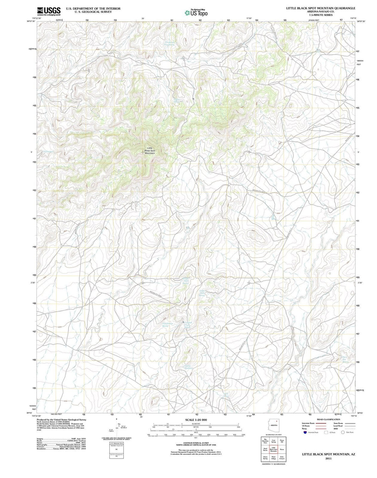 2011 Little Black Spot Mountain, AZ - Arizona - USGS Topographic Map