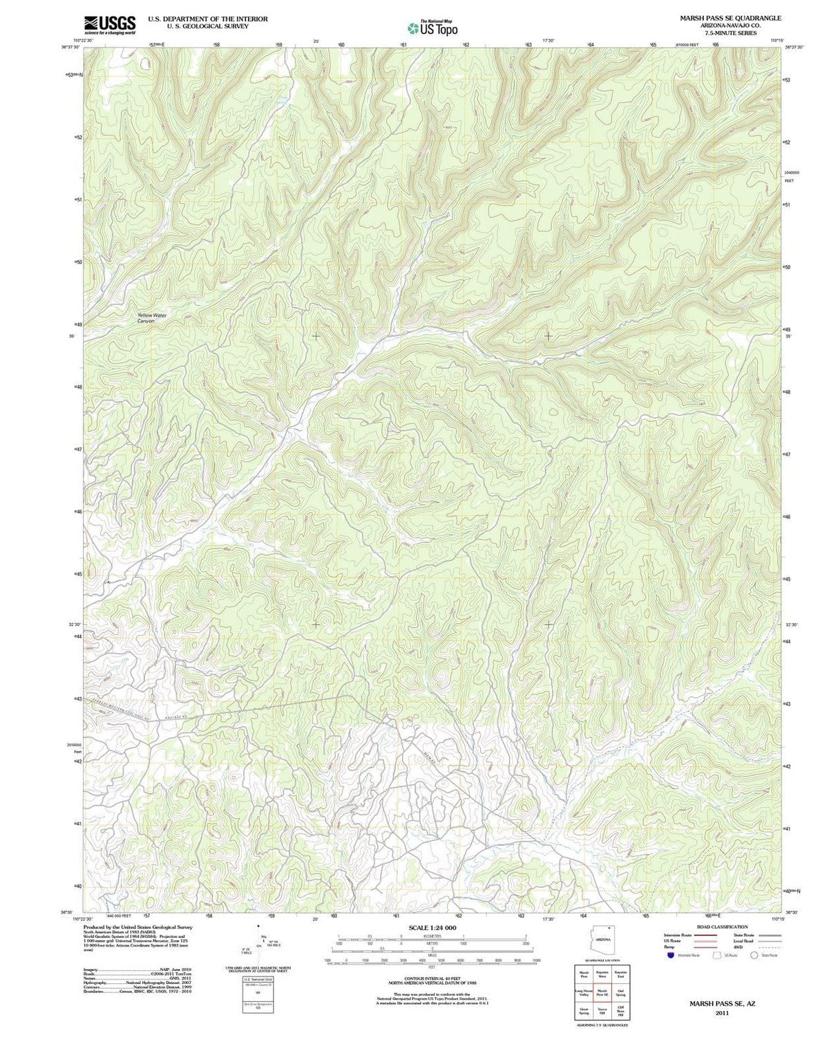 2011 Marsh Pass, AZ - Arizona - USGS Topographic Map v2