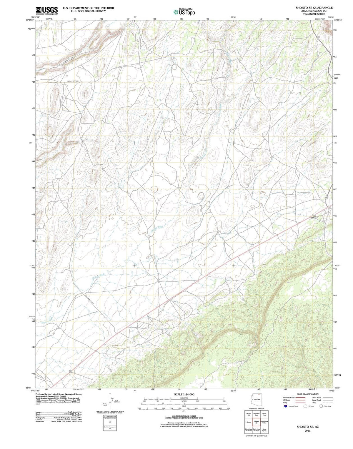2011 Shonto, AZ - Arizona - USGS Topographic Map v3