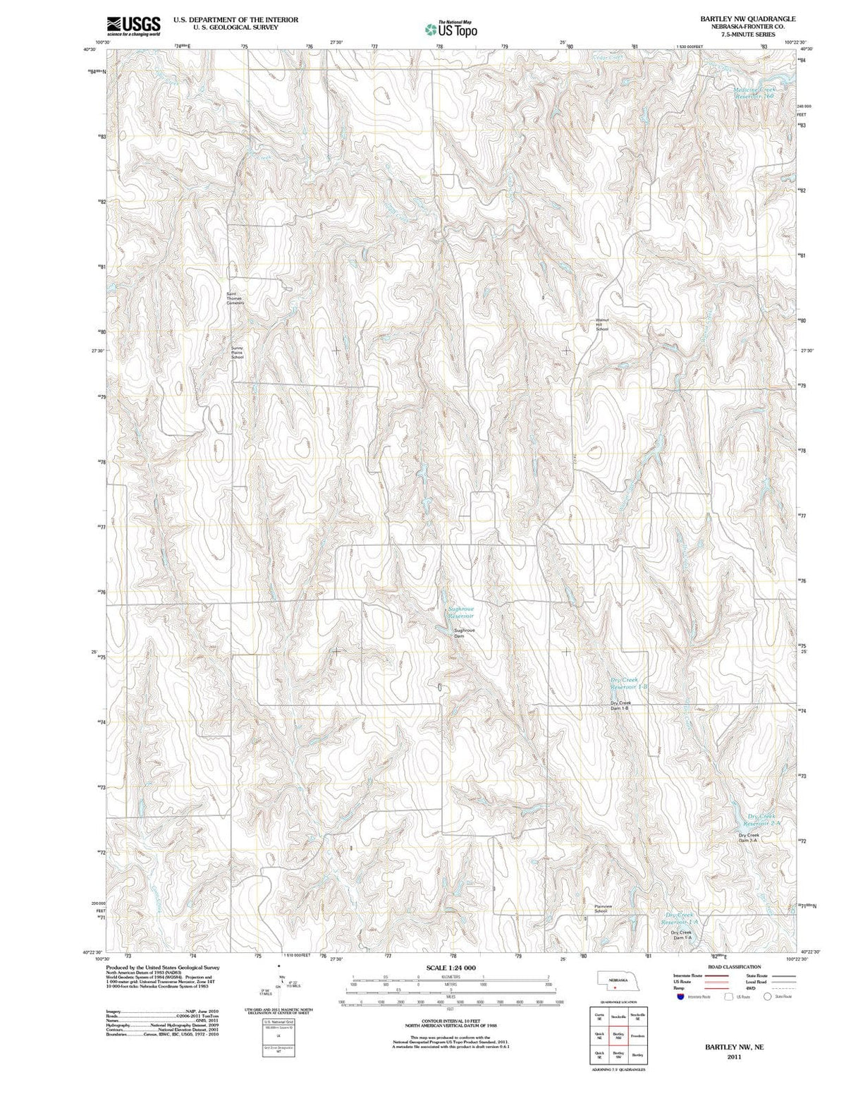 2011 Bartley, NE - Nebraska - USGS Topographic Map