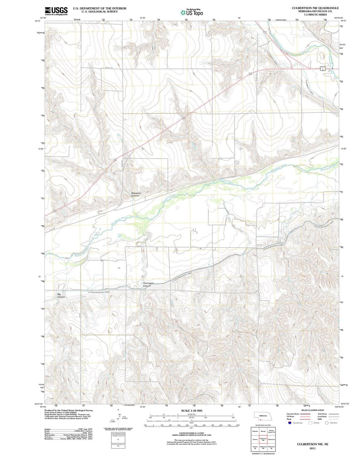 2011 Culbertson, NE - Nebraska - USGS Topographic Map v2