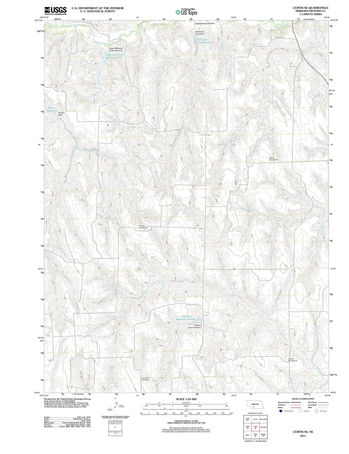 2011 Curtis, NE - Nebraska - USGS Topographic Map v3