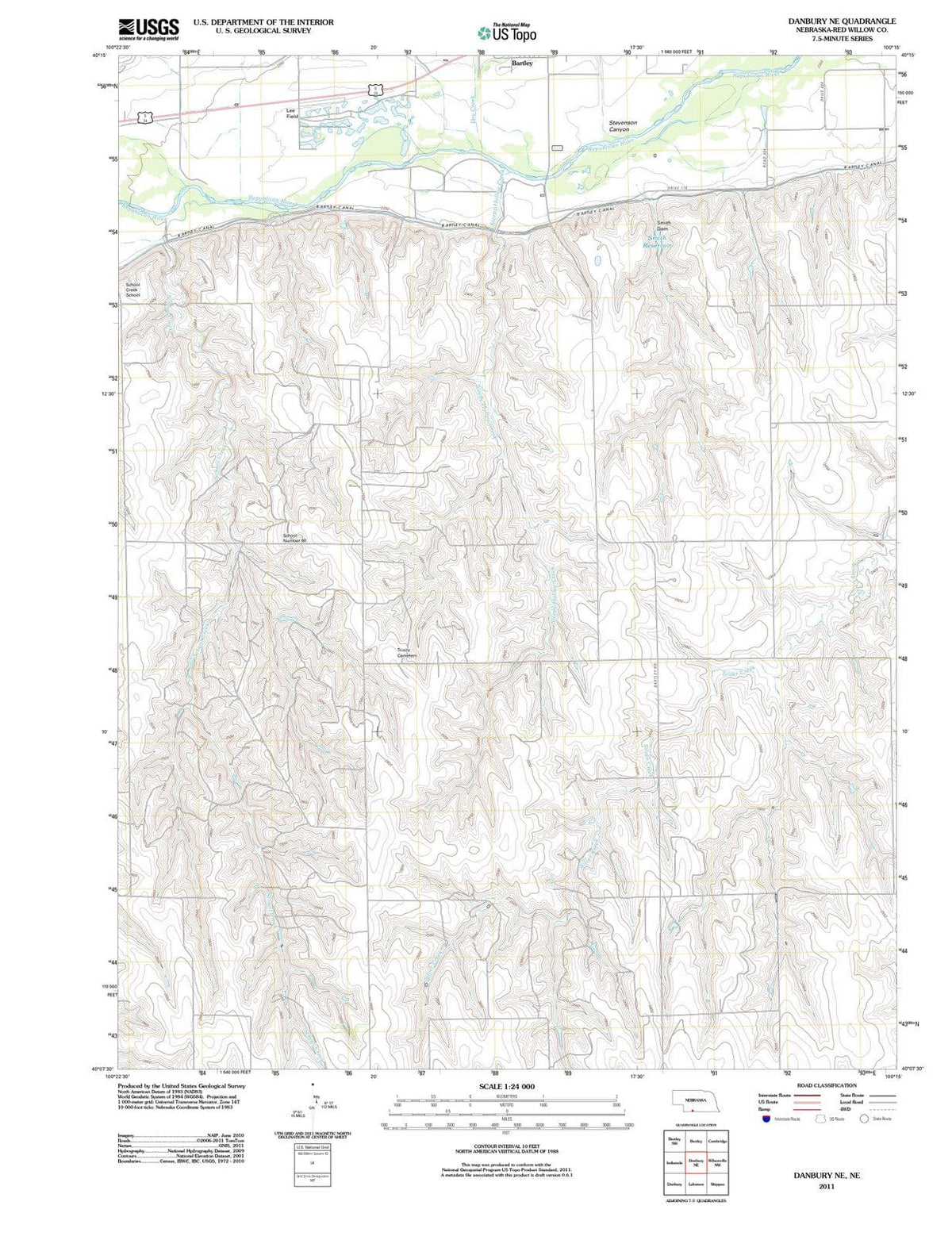 2011 Danbury, NE - Nebraska - USGS Topographic Map v2