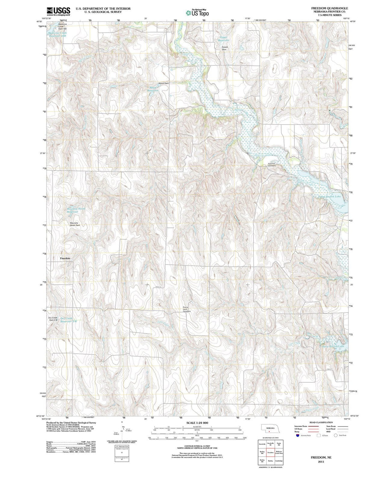2011 Freedom, NE - Nebraska - USGS Topographic Map
