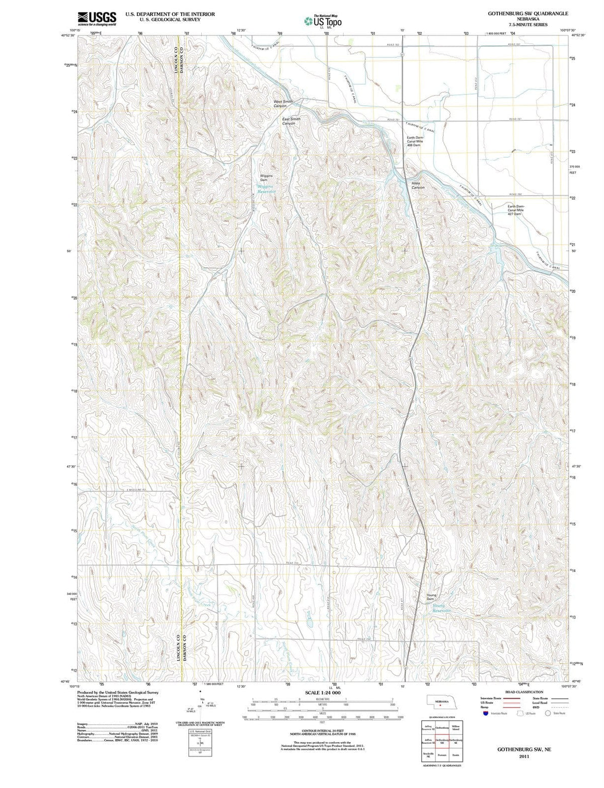 2011 Gothenburg, NE - Nebraska - USGS Topographic Map v2