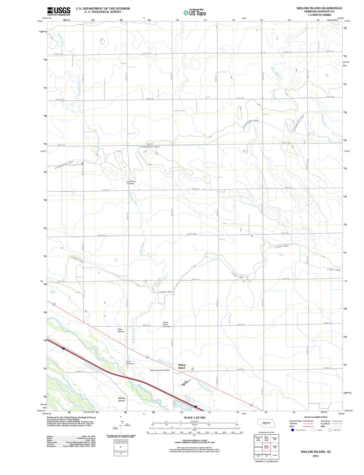 2011 Willow Island, NE - Nebraska - USGS Topographic Map