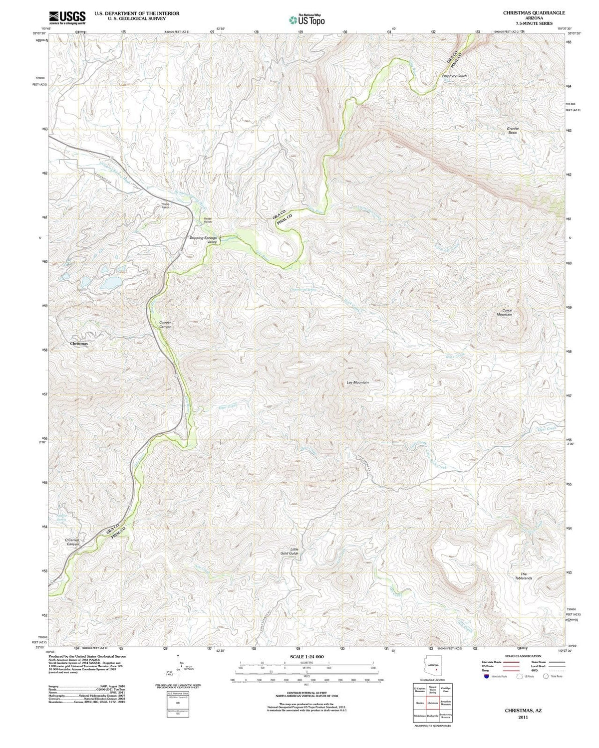 2011 Christmas, AZ - Arizona - USGS Topographic Map