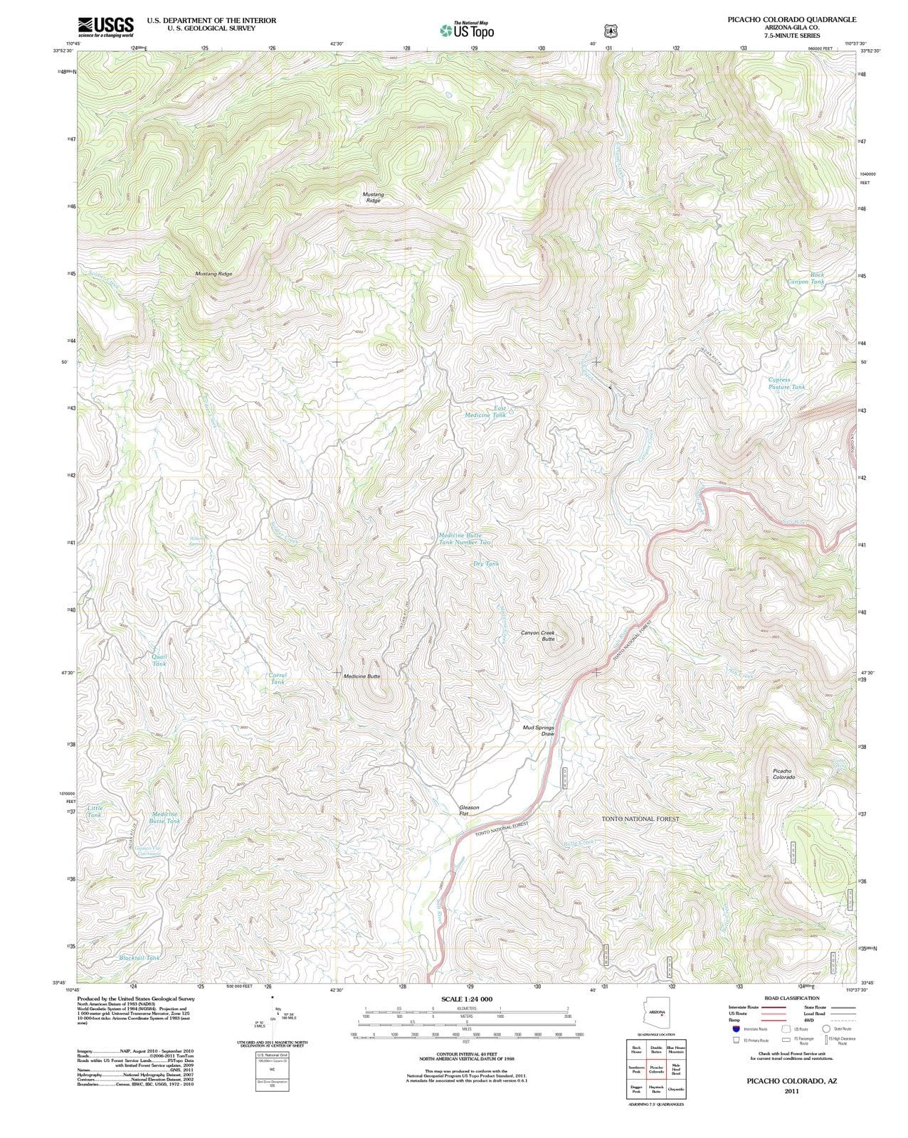 2011 Picacho Colorado, AZ - Arizona - USGS Topographic Map