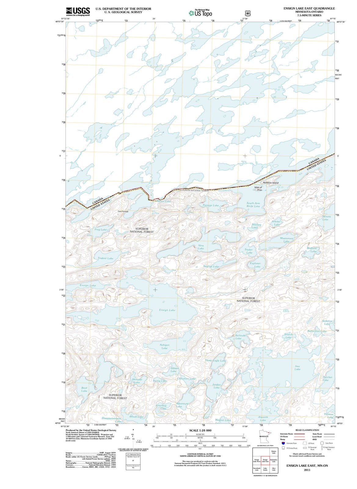 2011 Ensign Lake East, MN - Minnesota - USGS Topographic Map