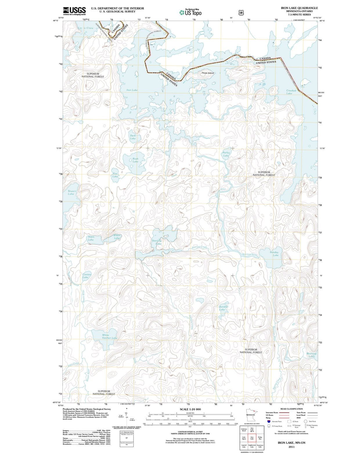 2011 Iron Lake, MN - Minnesota - USGS Topographic Map