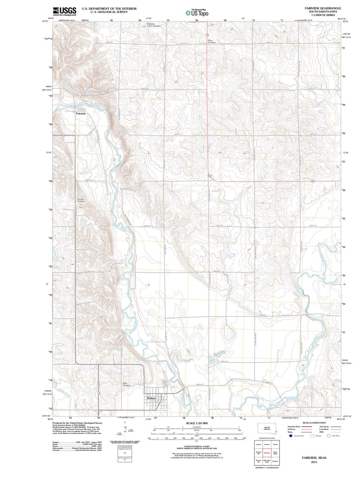 2011 Fairview, SD - South Dakota - USGS Topographic Map