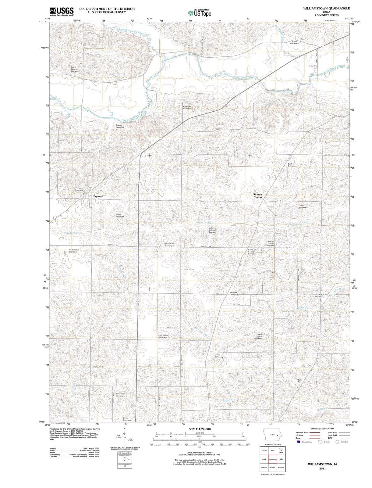 2011 Frytown, IA - Iowa - USGS Topographic Map
