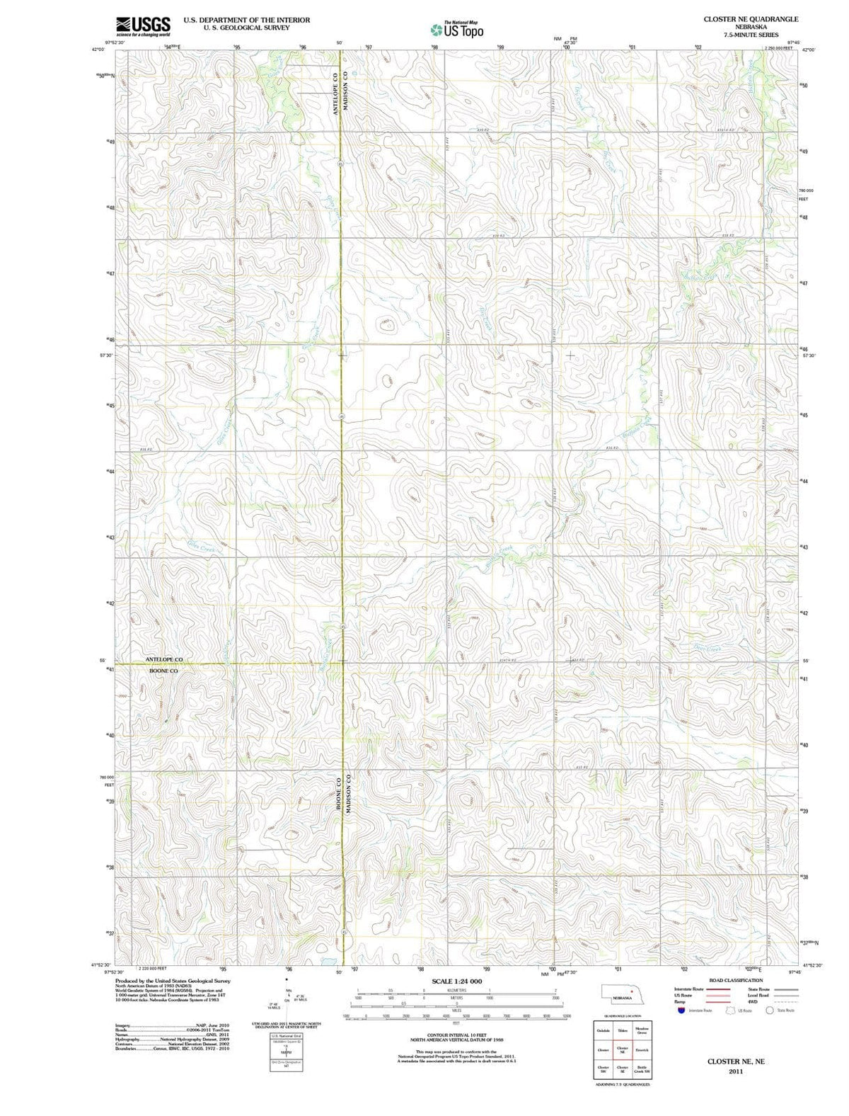 2011 Closter, NE - Nebraska - USGS Topographic Map v2
