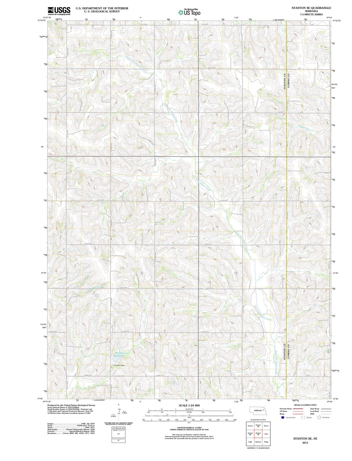 2011 Stanton, NE - Nebraska - USGS Topographic Map v2