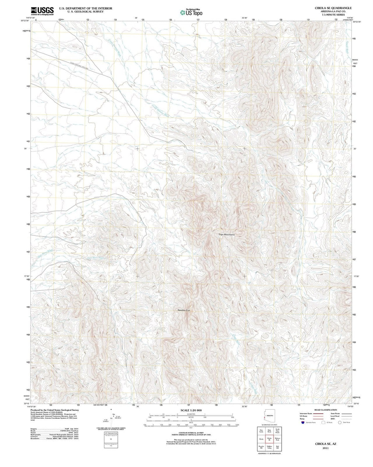 2011 Cibola, AZ - Arizona - USGS Topographic Map v2
