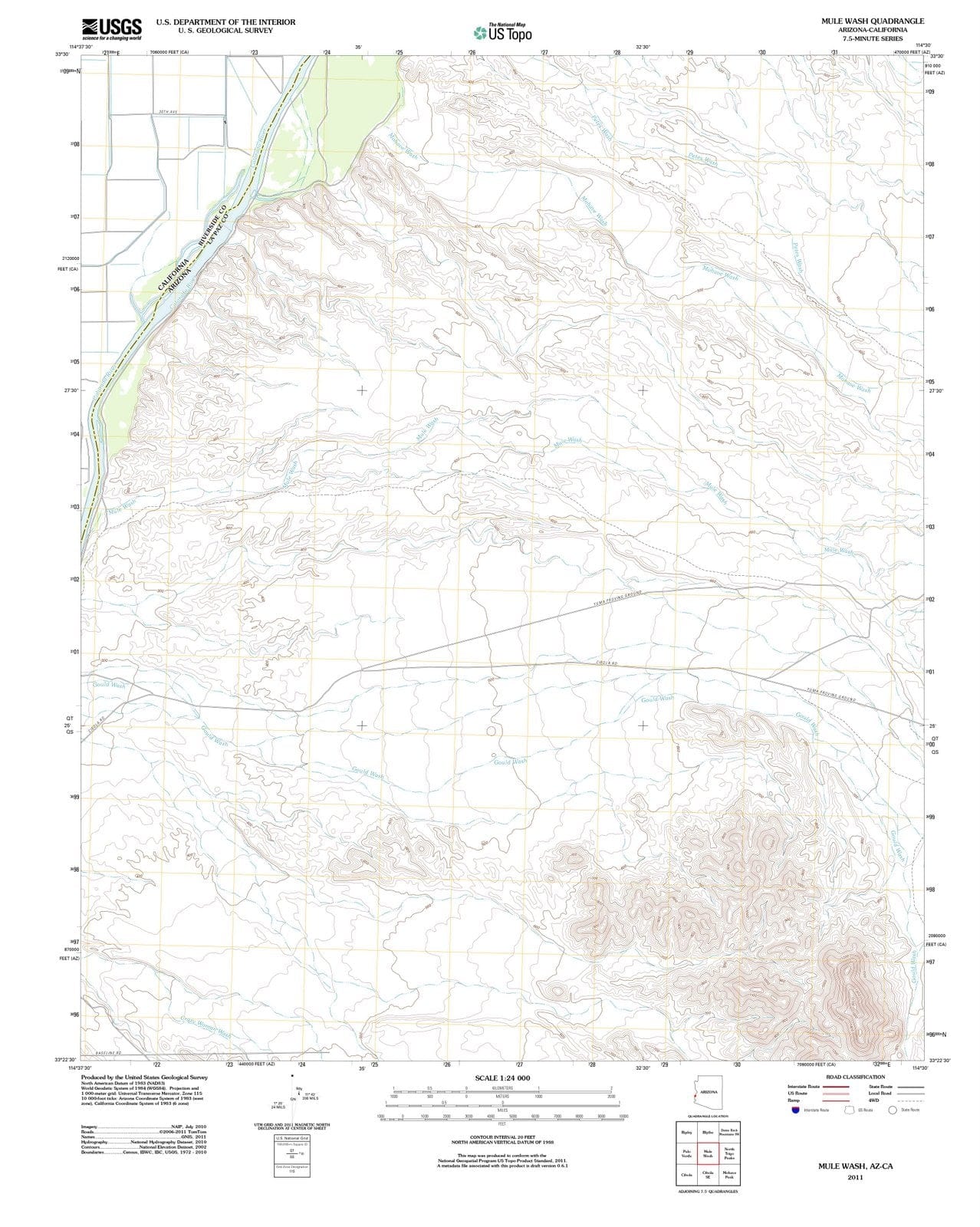 2011 Mule Wash, AZ - Arizona - USGS Topographic Map