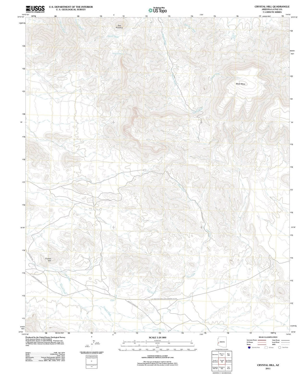 2011 Crystal Hill, AZ - Arizona - USGS Topographic Map
