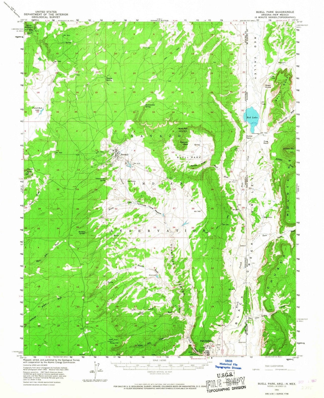 1955 Buell Park, AZ - Arizona - USGS Topographic Map