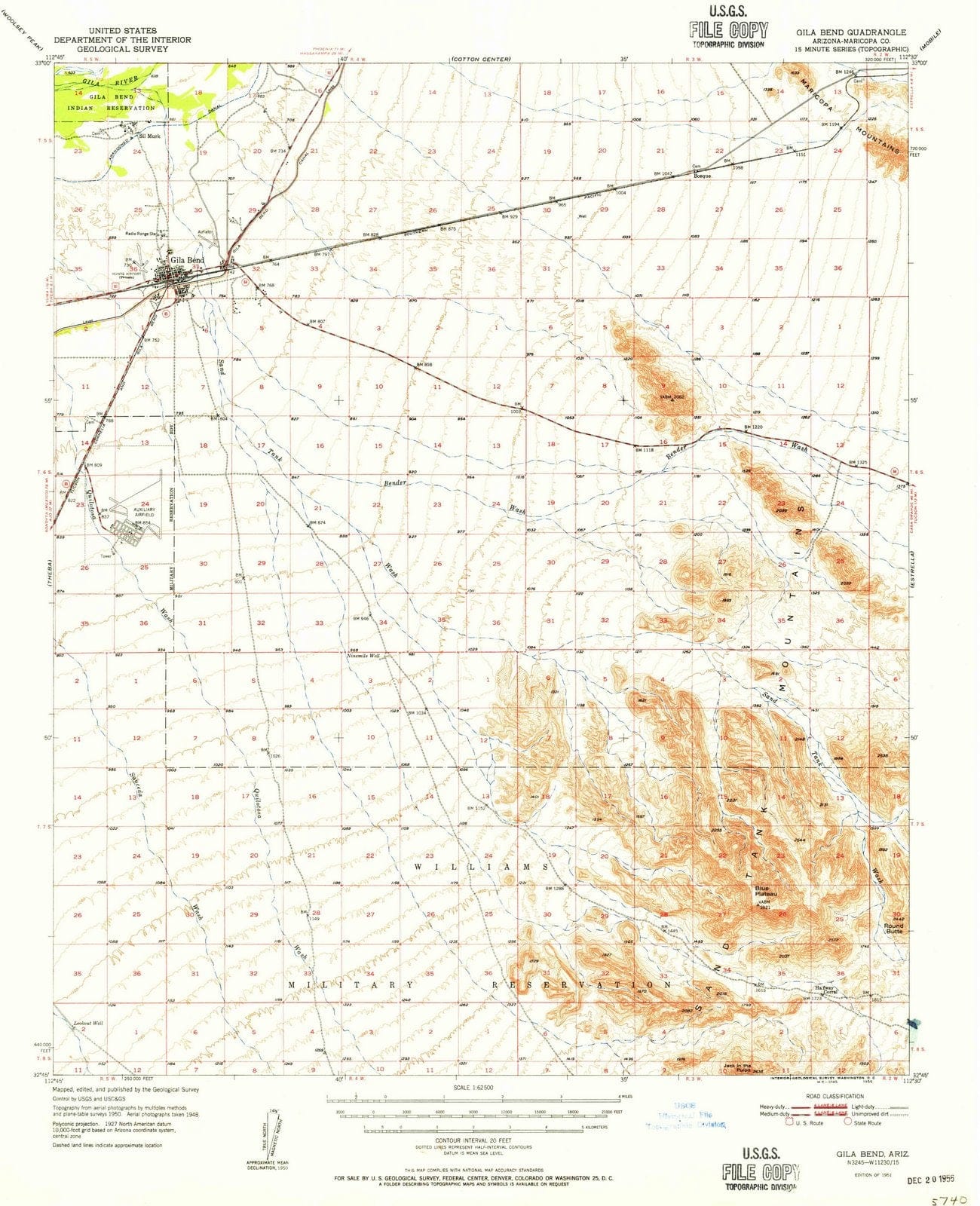 1951 Gila Bend, AZ - Arizona - USGS Topographic Map