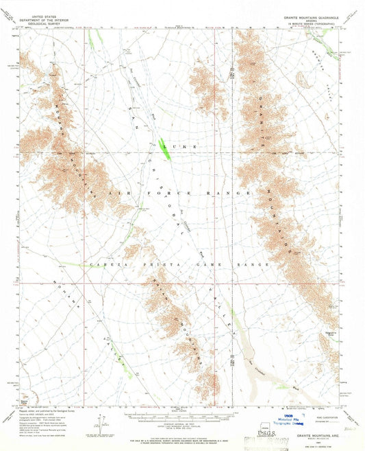 1965 Granite Mountains, AZ - Arizona - USGS Topographic Map