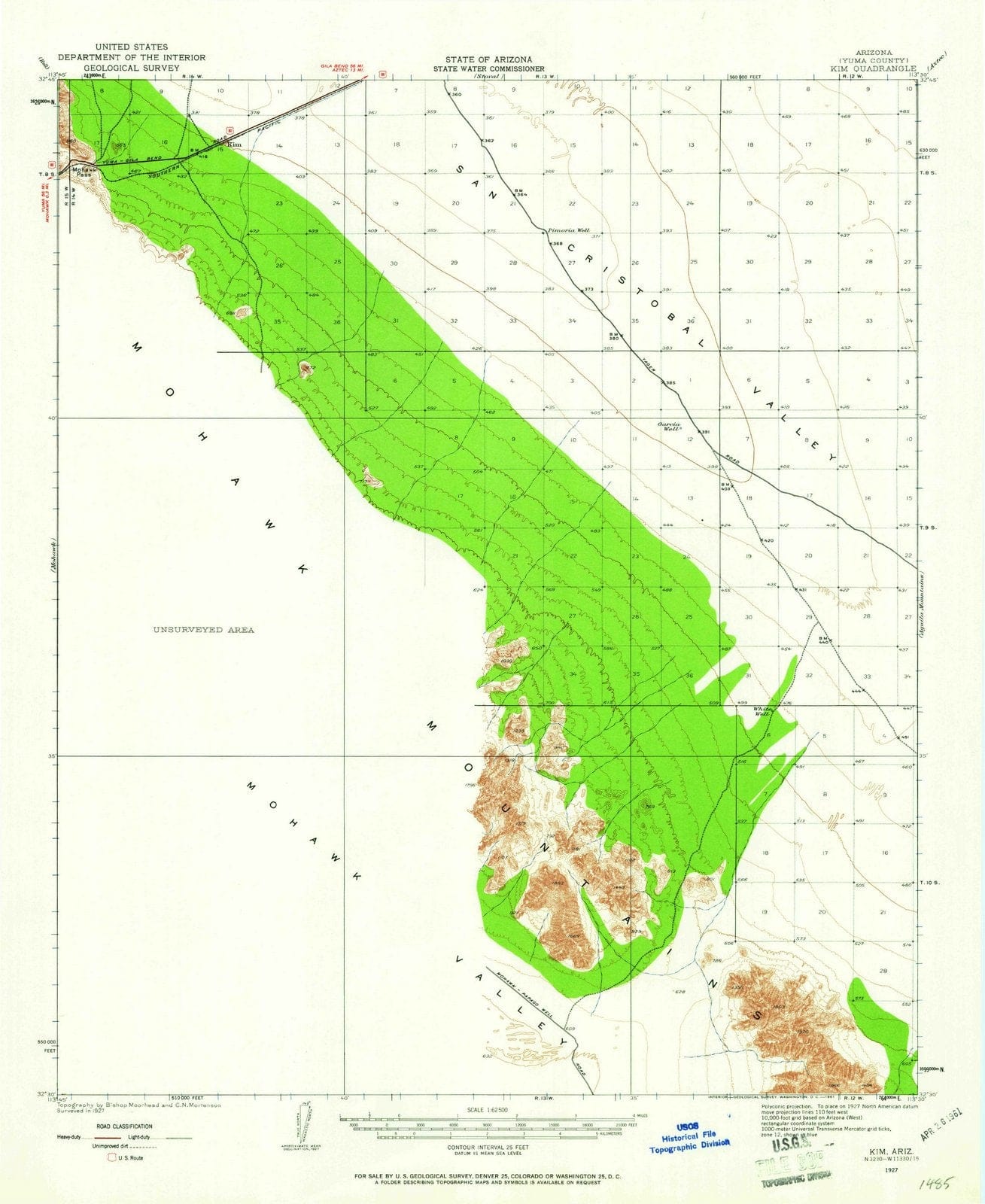 1927 Kim, AZ - Arizona - USGS Topographic Map