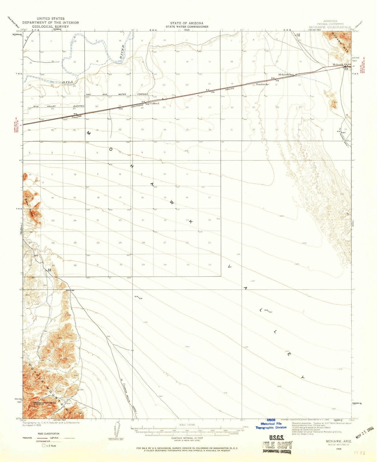1926 Mohawk, AZ - Arizona - USGS Topographic Map