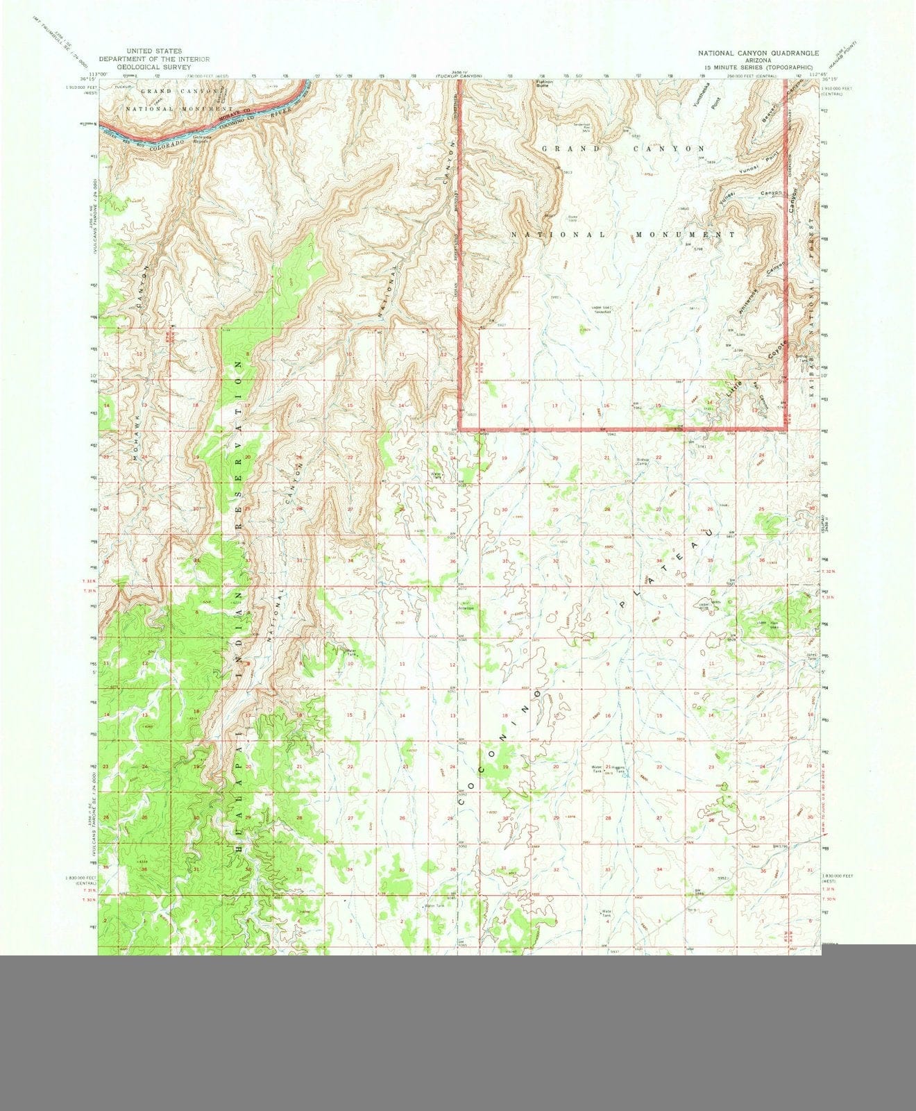 1962 National Canyon, AZ - Arizona - USGS Topographic Map