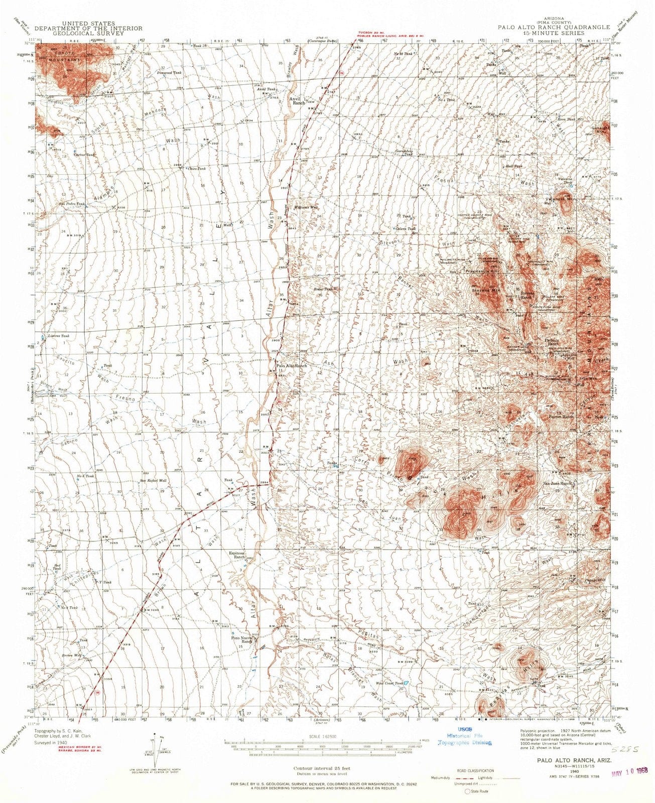 1940 Palo Alto Ranch, AZ - Arizona - USGS Topographic Map