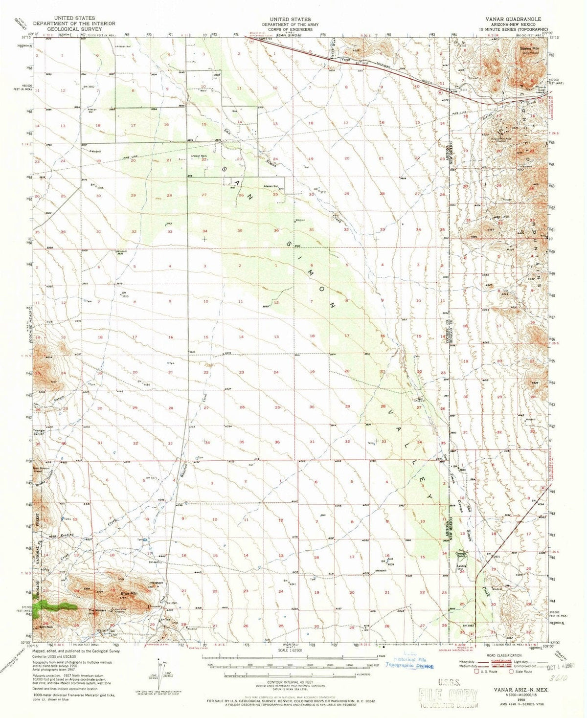 1950 Vanar, AZ - Arizona - USGS Topographic Map