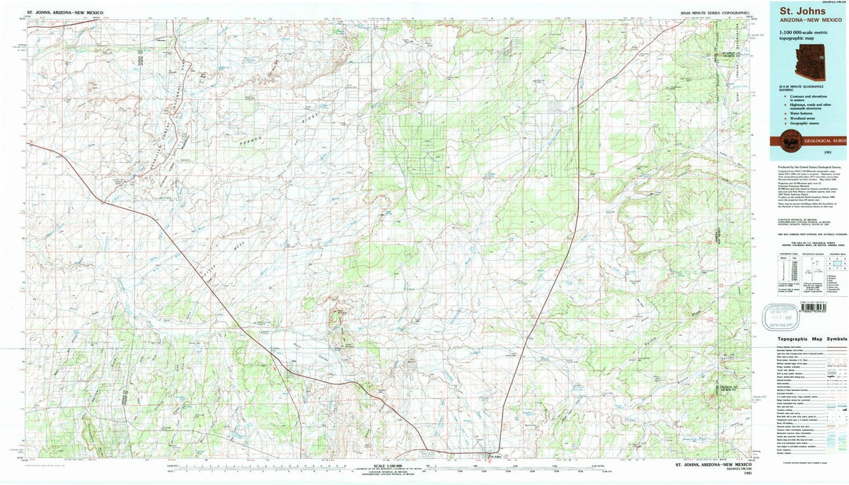 1981 Saint Johns, AZ - Arizona - USGS Topographic Map